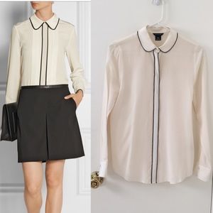 Club Monaco Peter Pan Silk Button Up